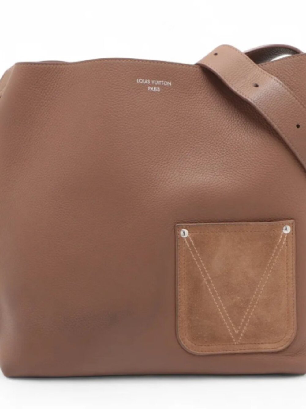Louis Vuitton Verso LV Hobo Tote Bag Tan